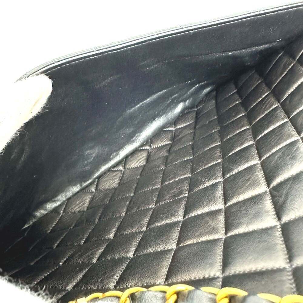 CHANEL Vintage Black Lambskin Leather Logo Shoulder Bag - Picture 14 of 16